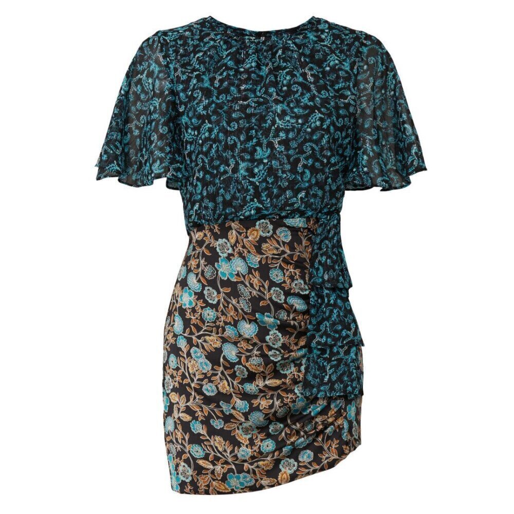 MISA Los Angeles Talia Mixed Print Dress Size Small